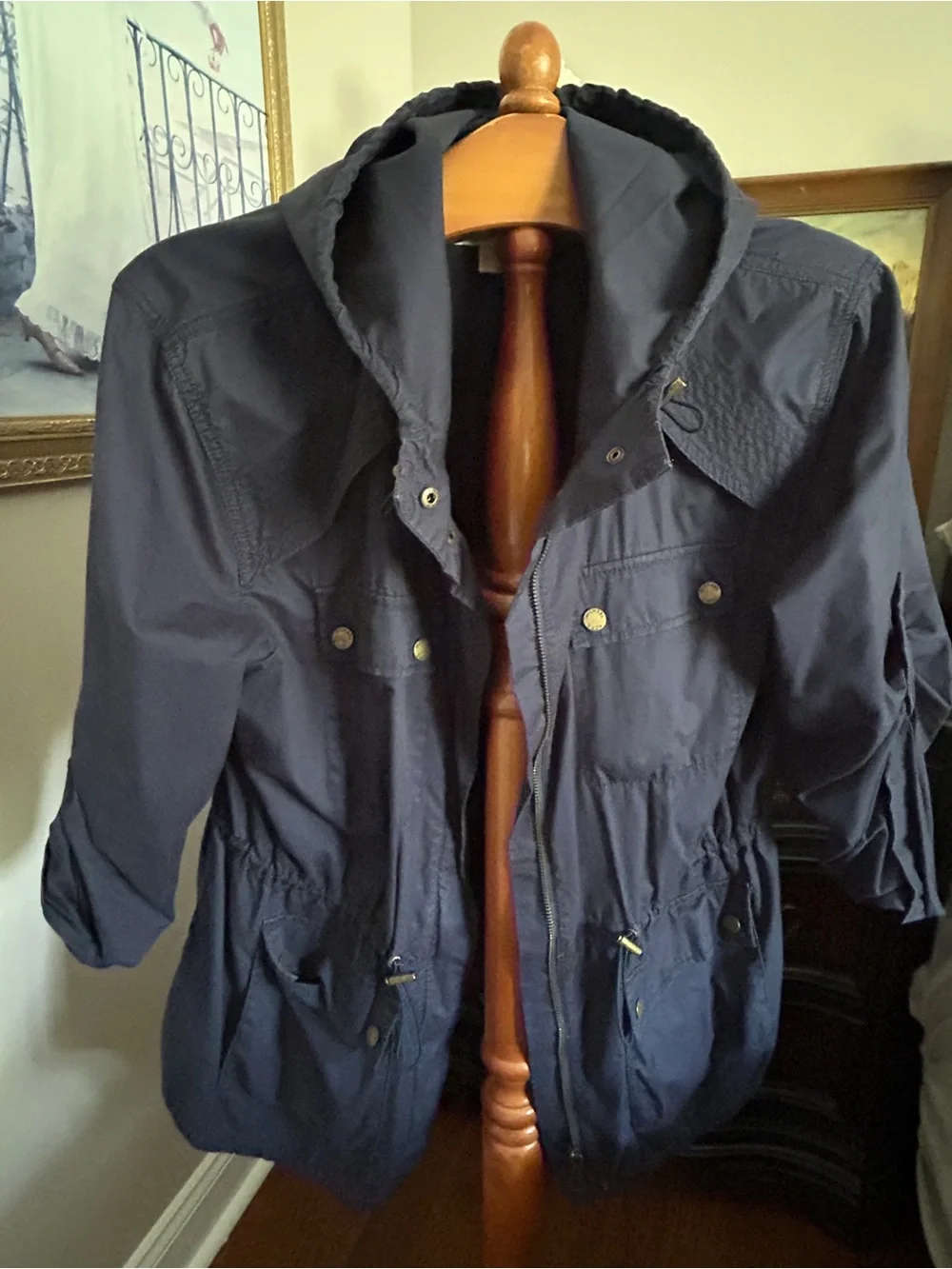 Michael Kors Women’s Navy Hooded Field Jacket Sz L